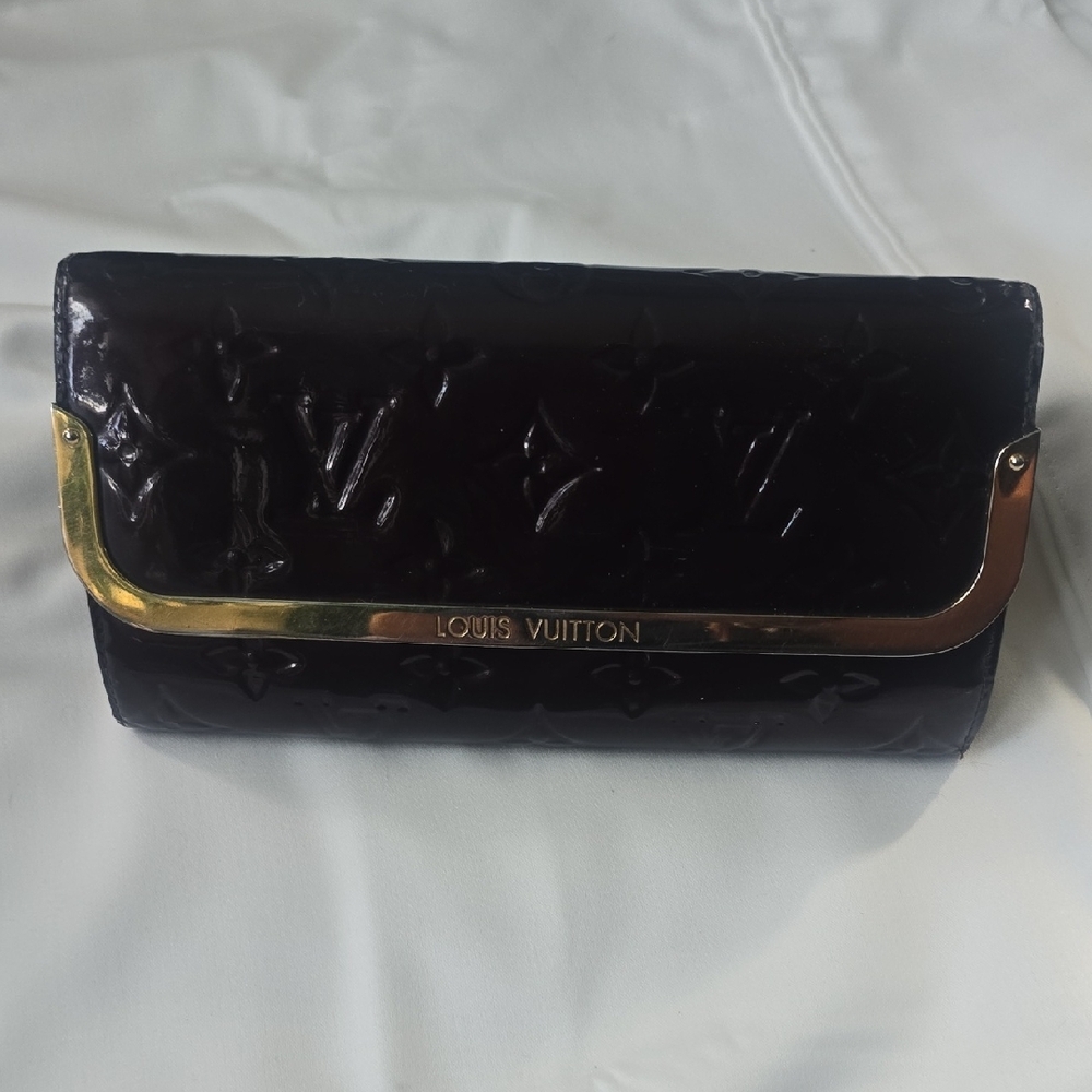Louis Vuitton Purple Vernis Wallet with Signature Monogram